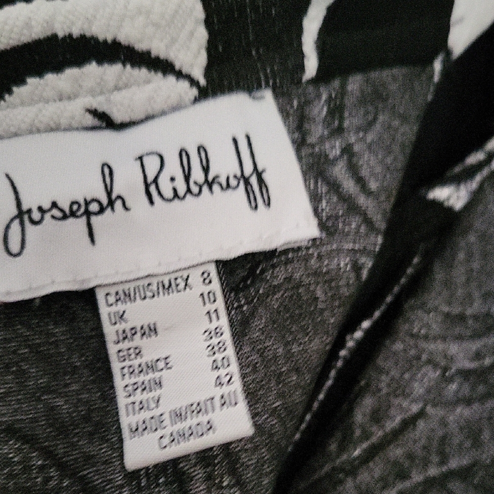 Joseph Ribkoff Black and White Swirl Mini Dress - Picture 3 of 4